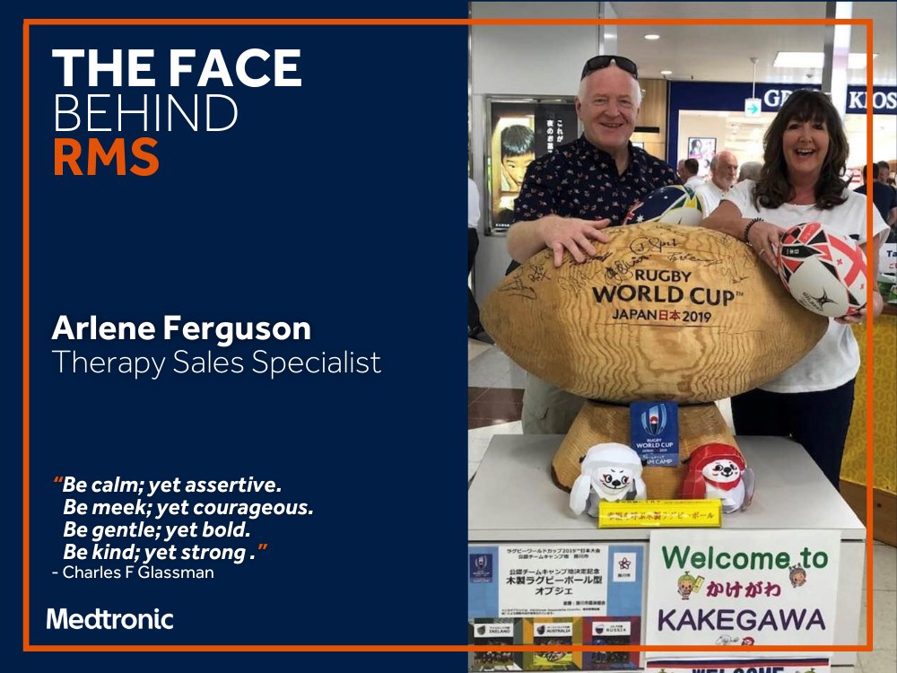 MDT_RMS_EMEA's tweet image. `MEET’ Arlene Ferguson who💙&apos;s travel combined with rugby🏉
&quot;`Together, Patient Safety in Our Hands´ means to me building trust with clinicians to ensure patient centred care optimising positive patient outcomes, through education of our products.&quot;
#medtronic #team #patientsafety