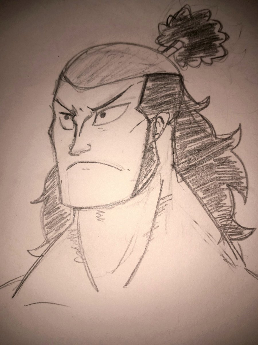 I did a really quick sketch of what Adult Momonosuke COULD look like if he turns out exactly like his father. #ONEPIECE 