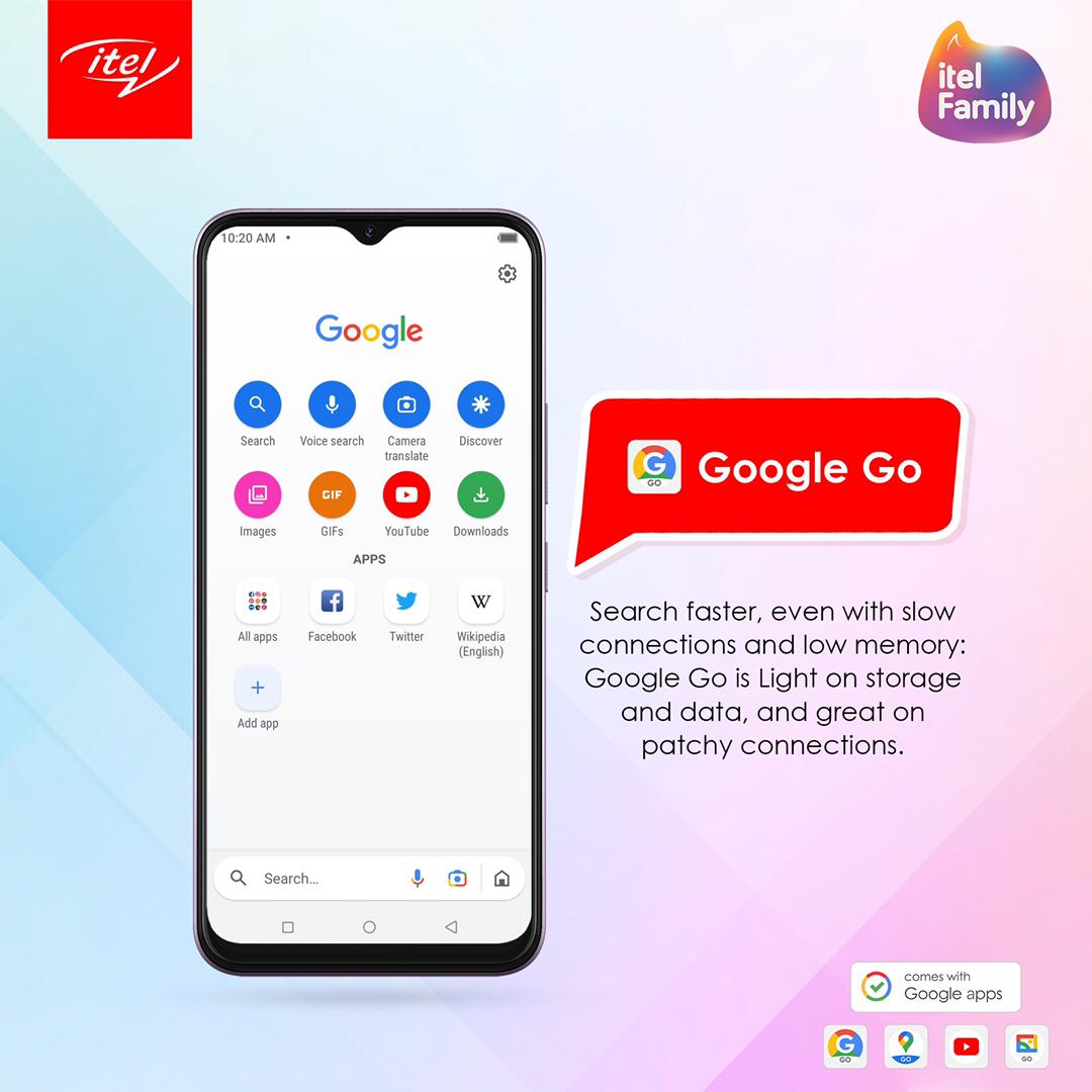 Tunnykvng's tweet photo. You can search faster, even with slow connections and low memory and still save up to 40% of data on Google Go.
You can join the #MyGoogleApps contest on Facebook or Instagram and get itel smartphones and accessories for FREE. https://t.co/rTC6Cr04pn