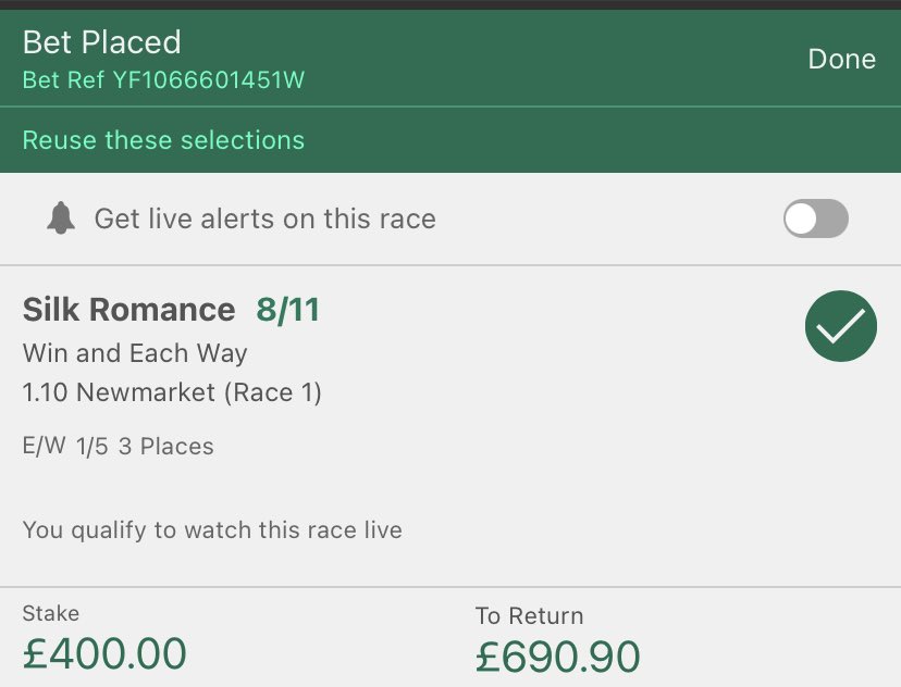 murphtips's tweet photo. Today’s nap #murphtips medium bet #silkromance Newmarket https://t.co/PJLX4WMMrt