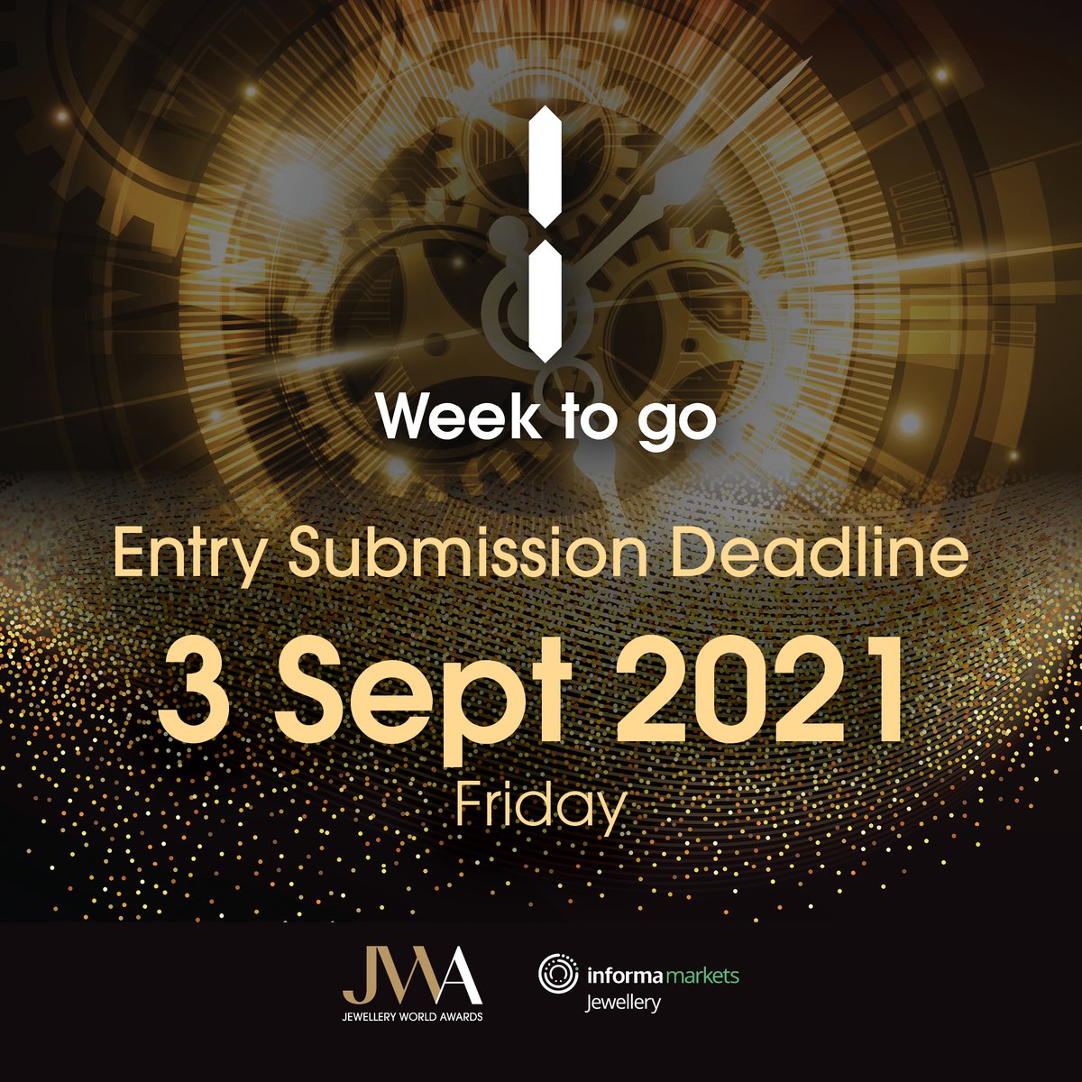 JWAwards's tweet photo. ⏰ One Week Remaining ⏰
One week till #JWA2021 closes its entry submission on 3 September 2021 (Friday)! 🗓 Be part of the leading international jewellery and gemstone community by submitting your entries through https://t.co/y4BvRNpfAD. Seize the chance to shine💎 https://t.co/wKmu5eSal2