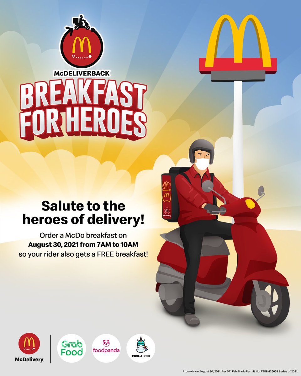 Sa tuwing may cravings tayo, nandiyan sila to save the day. Let’s show some lovin’ to our everyday heroes: the delivery riders! Samahan niyo kami this National Heroes Day, August 30, 7-10am as we #McDeliverBack to them with a FREE breakfast!