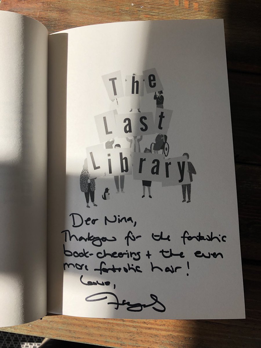 Matineegirl's tweet image. Bloody love me a personally signed book. Thank you lovely @SampsonF for this 🧡 #TheLastLibrary