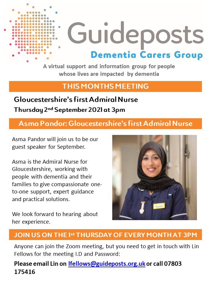 Looking forward to this! ☺️
<a href="/gloshospitals/">Gloucestershire Hospitals NHS Foundation Trust</a> <a href="/GuidepostsUK/">Guideposts UK</a> 
<a href="/DementiaUK/">Dementia UK</a>