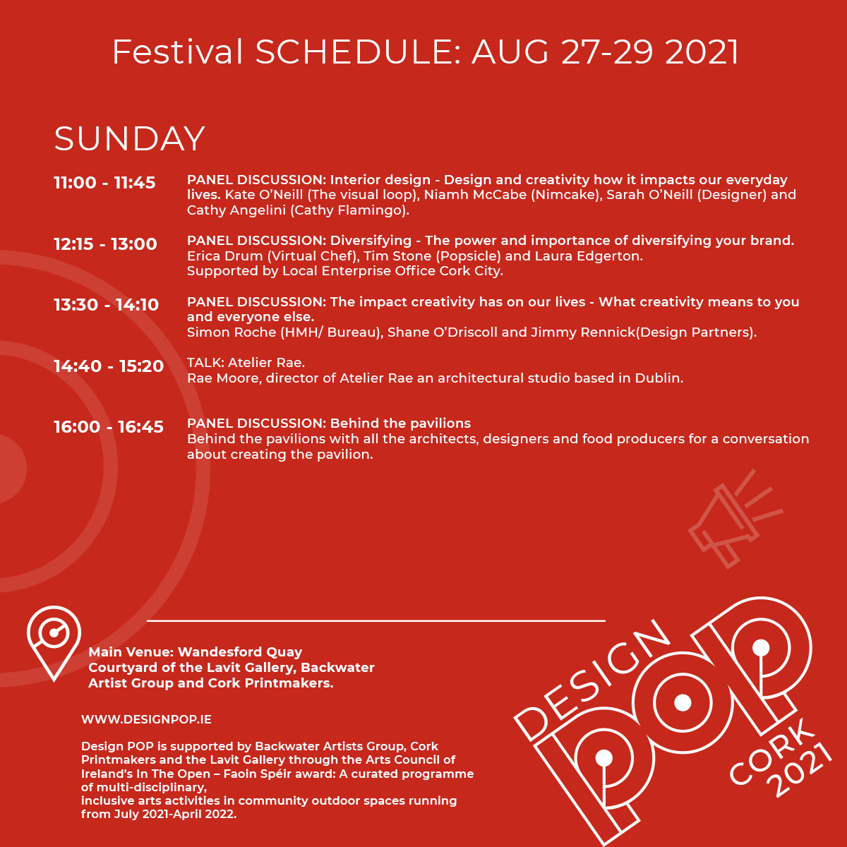 designpopcork's tweet image. Pop on over to our festival HQ!🎈
#DesignPOP&apos;s schedule of talks kick off from 3pm today in the beautiful courtyard of Wandesford Quay @corkprintmakers, @LavitGallery &amp;amp; @BackwaterArt 
 
Book your seat at: designpop.ie/schedule
#InTheOpenFaoinSpeir
