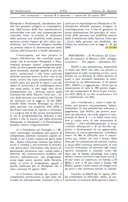 Quando si dice che la politica è reattiva e ascolta (in questo caso ha letto!) i Cittadini!!! Non pensavo che l'On. #MatteoDallOsso potesse leggere il mio post di ieri sulle #Paralimpiadi che, separatamente, seguono le #Olimpiadi, ed invece lo ha fatto! --->>