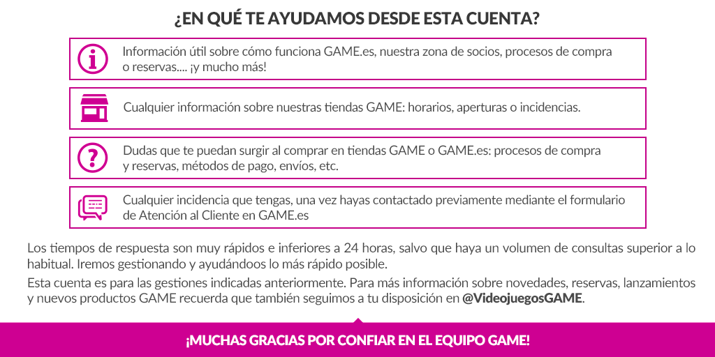 GAME Atención al Cliente tweet media