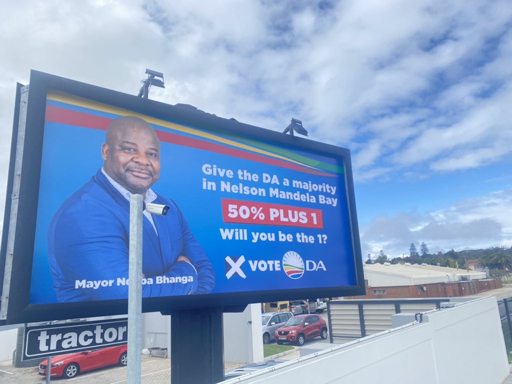 Today I unveiled the first campaign billboard.

Give the DA a majority in Nelson Mandela Bay, 50% PLUS 1.

Will you be the 1 ?