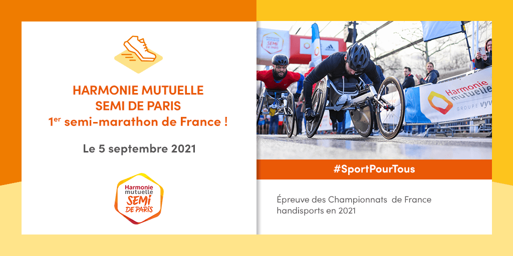 📢 Partenaire titre du semi-marathon de Paris, Harmonie Mutuelle et la Fédération Française du Handisport ont créé le 1er sas handisport au départ de la course. Cette nouveauté permettra à plusieurs athlètes de s'élancer sur le parcours.

#SengagerPourLaSanté #SportPourTous