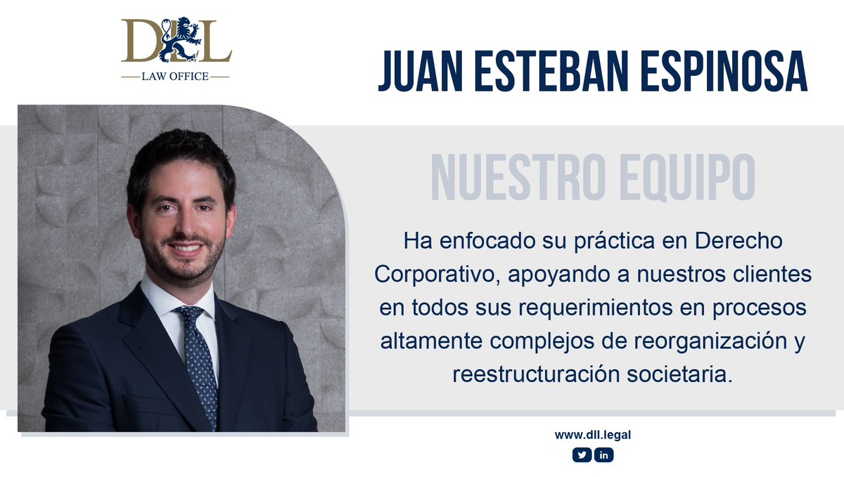 👉Conoce a nuestro equipo

<a href="/juane_espinosa/">Juan Esteban Espinosa</a>👨‍💼⚖️

Especialista en Derecho Corporativo💼 Su experiencia se enfoca en brindar soluciones prácticas y efectivas para la preservación y crecimiento de empresas a través del tiempo📈💯 #DLLAbogados #EquipoDLL #LaLegitimidadEnLaLey