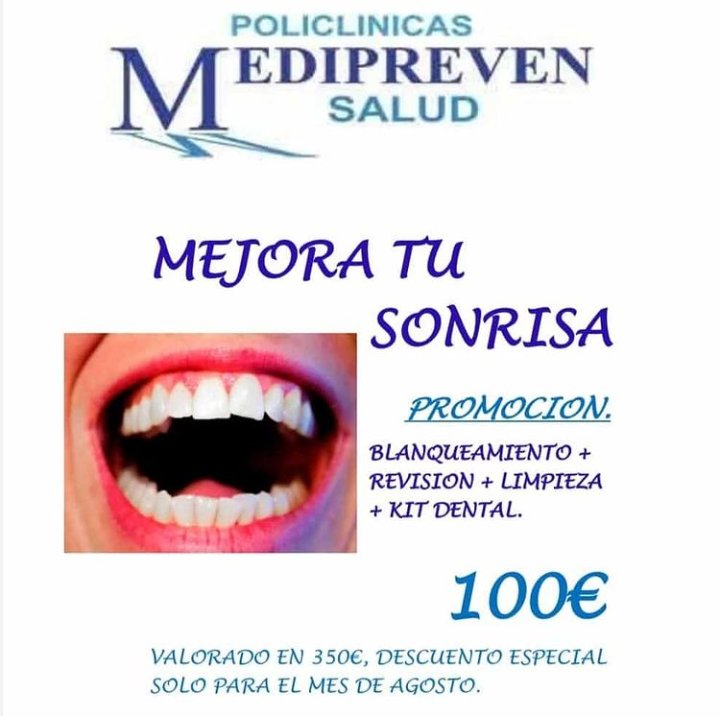 POLICLINICAS MEDIPREVEN SALUD🏥
Últimos días para beneficiarte de esta magnífica OFERTA.
Feliz fin de semana.
Para más información:
JEREZ
☎️856520522/622823796
VALLE
☎️956160843/698966109
PATERNA
☎️956416450/698966108
BARCA
☎️956163652/698966104
#reirasconganas#💪