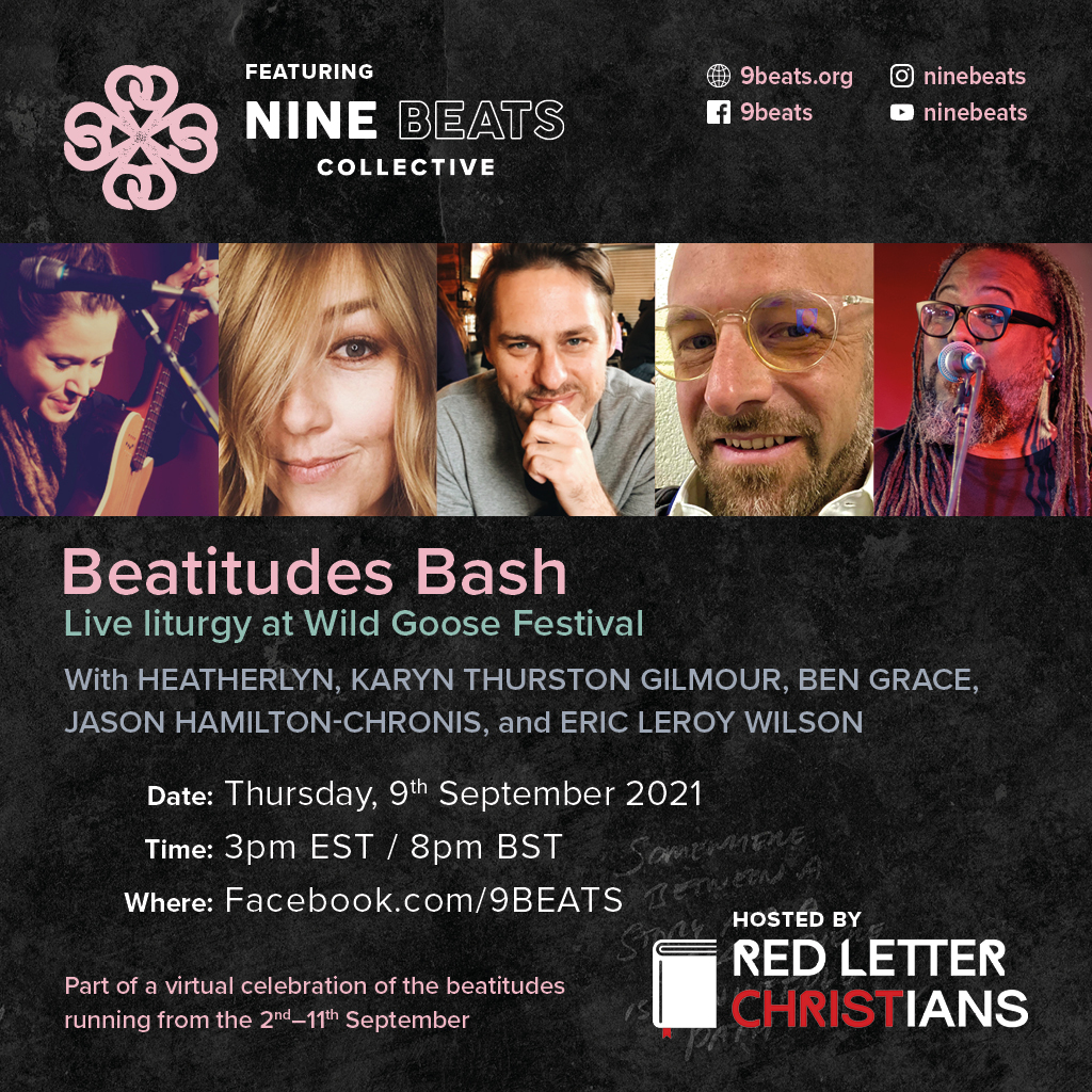 Join us, as we reflect on the beatitudes with prayer, story, song &amp; liturgy during our live liturgy from #WildGooseFestival, USA. Taking us through this experience will be <a href="/ELeroyWilson/">Eric L. Wilson</a>, <a href="/heatherlynmusic/">Heatherlyn Music</a>, <a href="/BenGraceMusic/">Ben cant really be bothered</a>, Jason Hamilton-Chronis, @girlofcardigan, and a guest band.