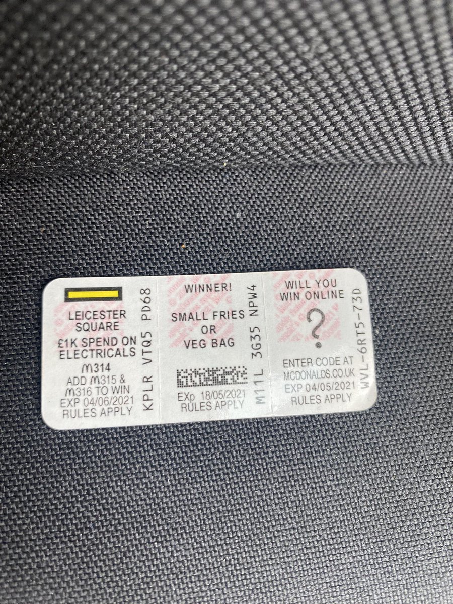 MrsWlt1007's tweet photo. Win a small fries… but it expired in May! Well done @McDonaldsUK @McDonalds #McDonaldsMonopoly https://t.co/KZsSpsT6Ul