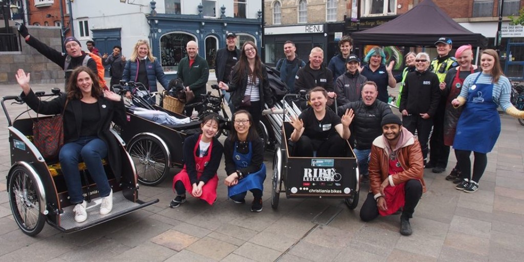 People gathered for Leicester Open Streets. 