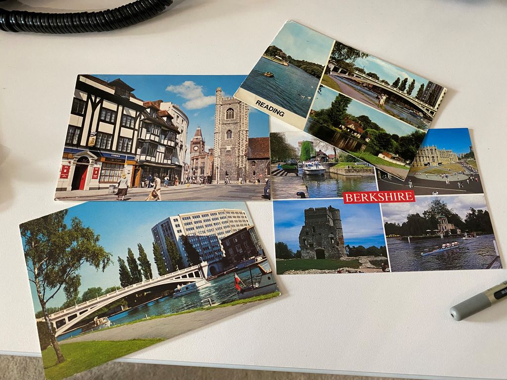 Stats4SD's tweet photo. Dear @spatie_be - we've owed you a collection of postcards for a couple of years - and we're finally paying up! Greetings from our main office in Reading, UK! #postcardware https://t.co/AEd8YWlNZD https://t.co/zbecVLKnea