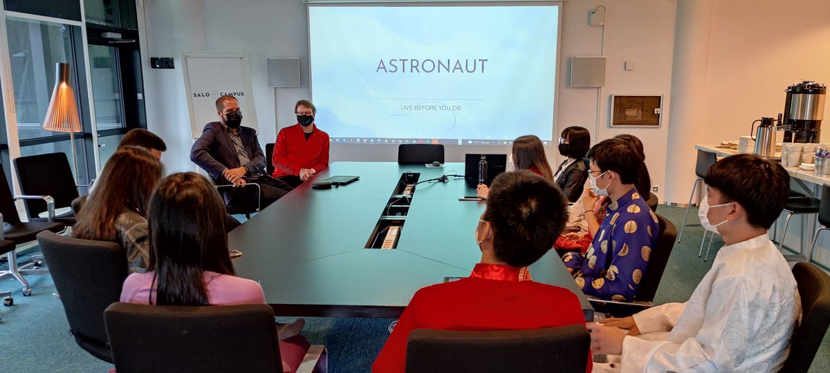 The #FinestFuture high school students at the Salo IoT Campus pitching their startup ideas today. Very impressive :)