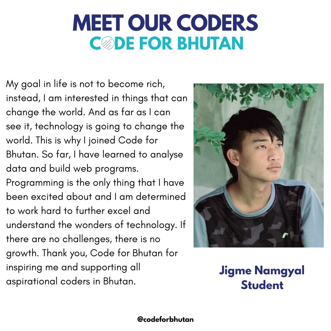 codeforbhutan's tweet image. Programming is quickly becoming a mainstream subject in Bhutanese schools and as Jigme has clearly stated ‘Technology is the one thing that will change the world’ and we must learn to speak its language. 

#codeforbhutan #meetourcoders #bhutan #techinbhutan