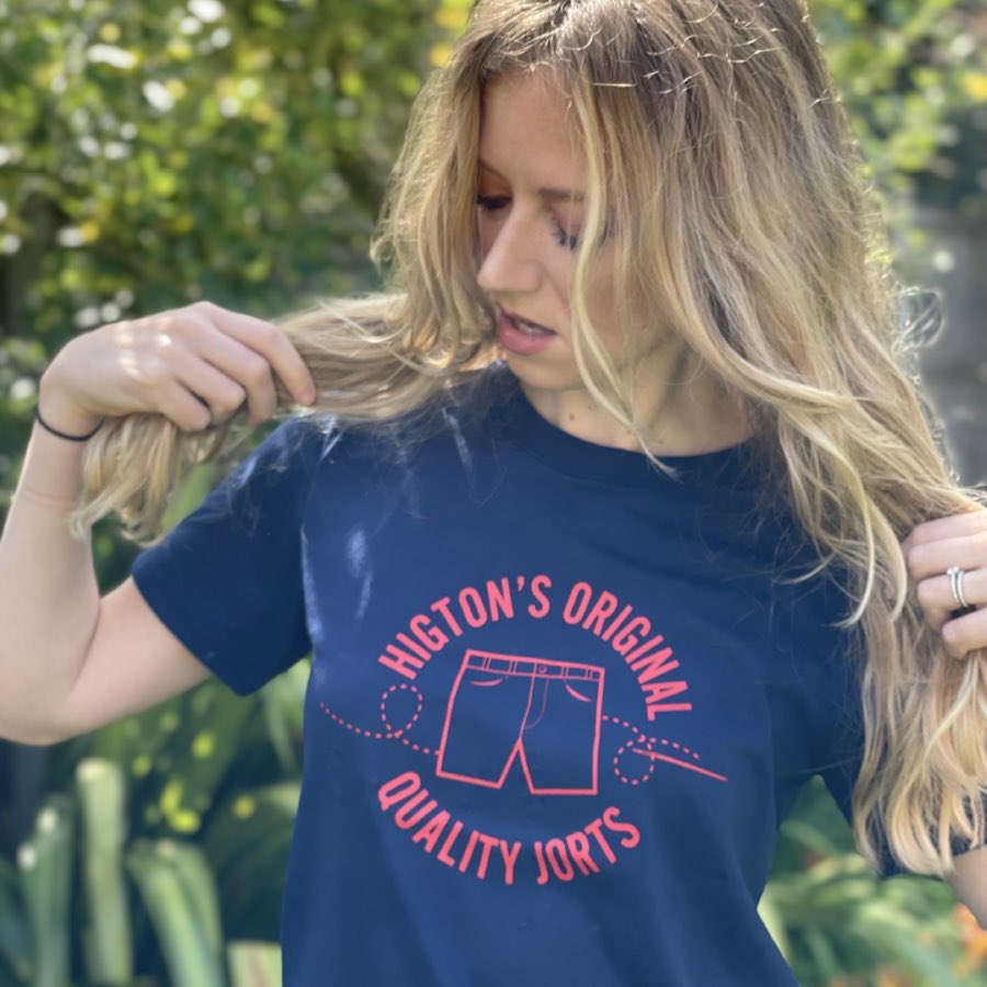 Aoife Wearing our Jorts tee