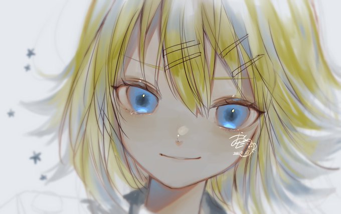 リンちゃん可愛くかけた.  ̫ . 