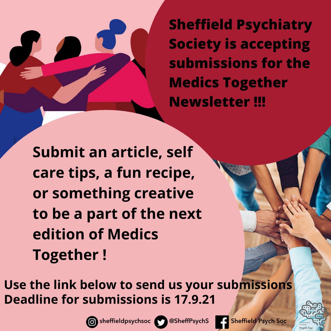 Students &amp; doctors across the UK, send us your article to be in our next wellbeing newsletter using this link forms.gle/nk1zenyC2u5Dkc… ✨
We're so excited to start working on the newest edition of Medics Together 🧠