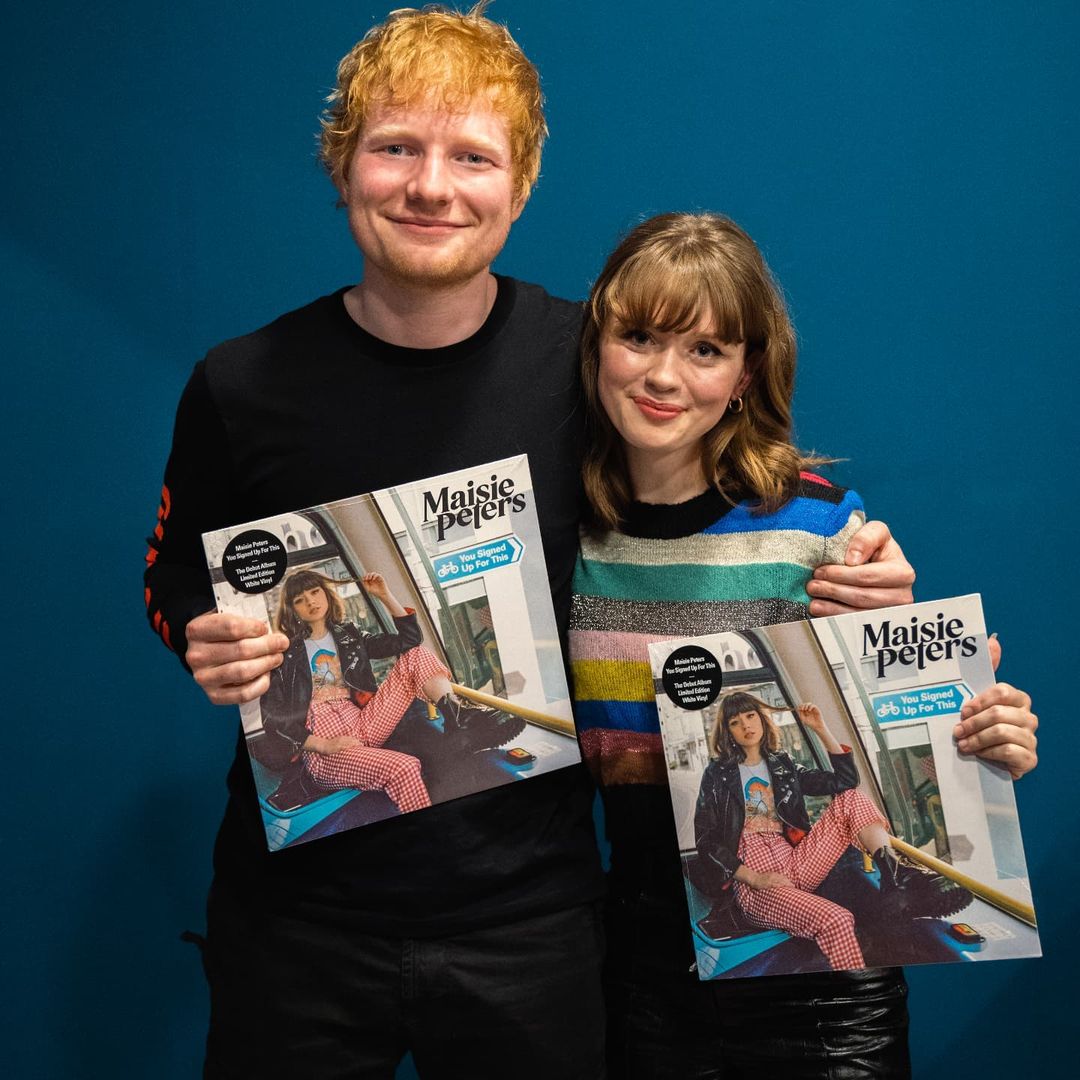 edsheeran's tweet photo. So @maisiehpeters debut album comes out today. I’m so honoured to have her on gingerbread man records. If I’m honest, I never wanted to set up a label and sign loads of artists to it so see which one works. https://t.co/77az6gOnKP