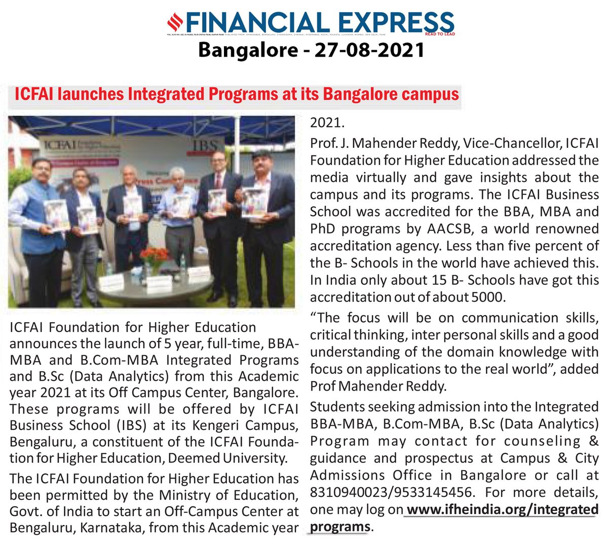IBSUGPrograms's tweet image. The BBA-MBA &amp;amp; BCom-MBA (Integrated) Programs are offered by the ICFAI Business School, Bangalore.

Apply now @ bit.ly/3yXdxhj

#IntegratedPrograms #BBA_MBA_Program #BCOM_MBA_Program #Admissions2021 #IBSBangalore #IBSAdmissions