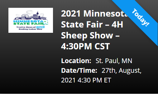 MN4HSheep's tweet photo. Family or friends can't make it to watch the sheep show in person?  Have them watch the livestream here:  https://t.co/V39odLR2sl https://t.co/ublshpWFs8