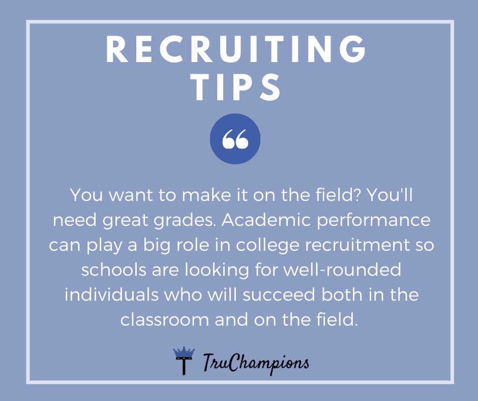 Here's another Tip before the games tonight!! Remember, ON the field is just as important as OFF the field. 
Need help with the recruiting process? Fill out this form and let me start helping ASAP!!! TruChampions is ready to guide you through the process! 
form.jotform.com/212375282079156