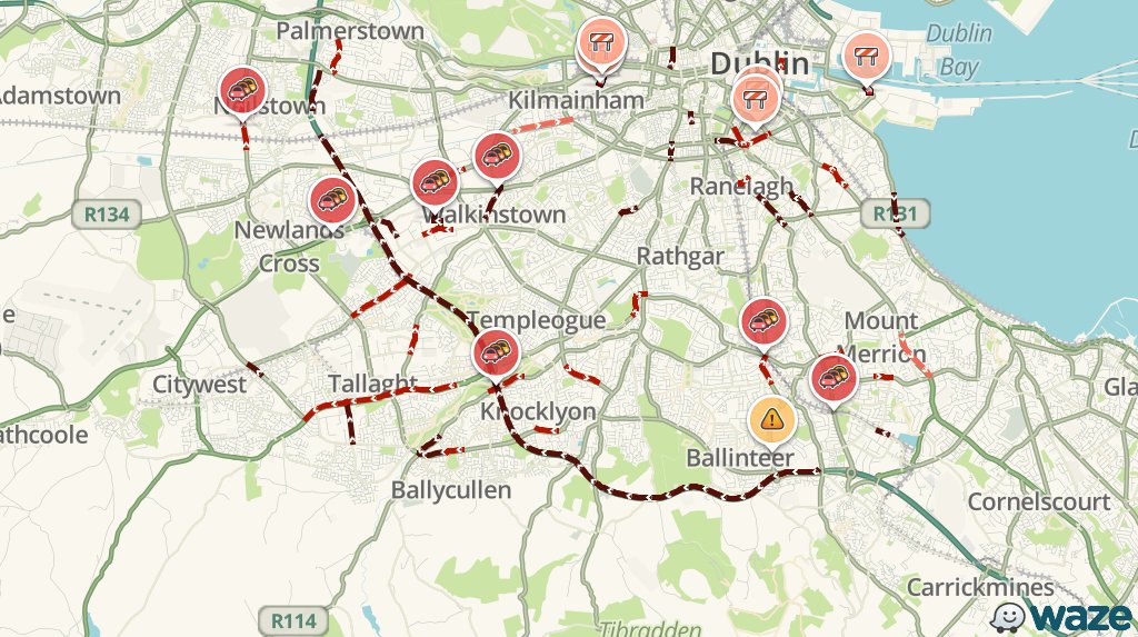WazeTrafficDUB's tweet photo. Major accident on M50 N #dublintraffic still delaying traffic 1h 4m more than usual https://t.co/BQDy7q41VV https://t.co/PLtO2UBO0F