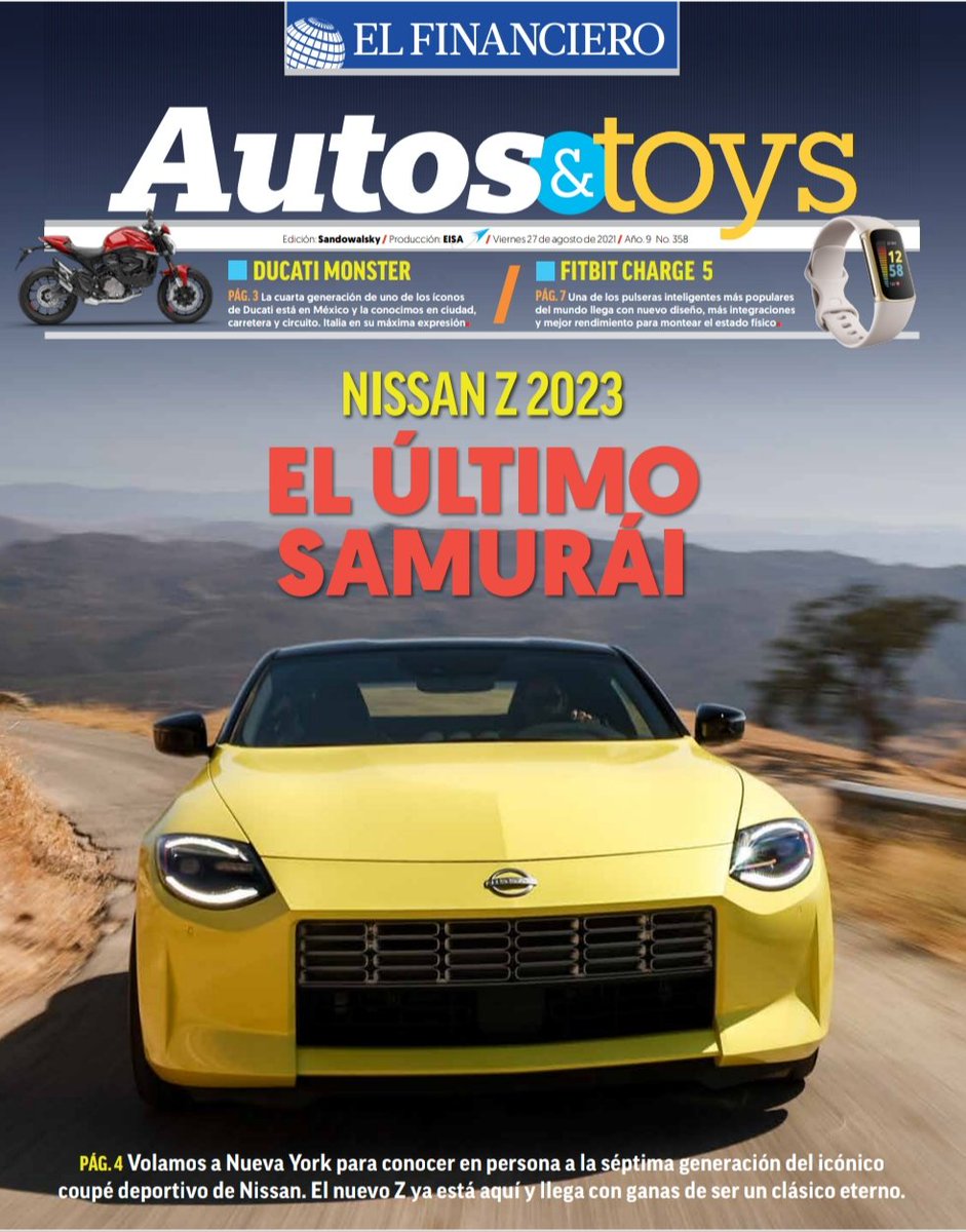 hablamosautos's tweet photo. Hoy nuestro querido suplemento #AutosAndToys de @ElFinanciero_Mx, viajamos hasta Nueva York para conocer al nuevo Nissan Z, probamos la renovada Ducati #Monster, y le pusimos las manos al nuevo JAC #Sei7 Pro.
#HablamosAutos https://t.co/lfxt6MXSVu