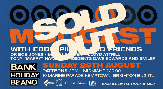 MODCASTERS See you all on Sunday!.  Get to <a href="/PatternsBTN/">Patterns</a>  by 6pm to collect wristbands.. <a href="/scene64/">David Edwards</a> <a href="/DrBobJones/">Dr. Bob Jones</a> <a href="/marclessner/">marc lessner</a> <a href="/modsceneweekly/">The Mod Generation</a> <a href="/suityourselfmod/">Suit Yourself Modernists</a> <a href="/Modculture/">Modculture</a>