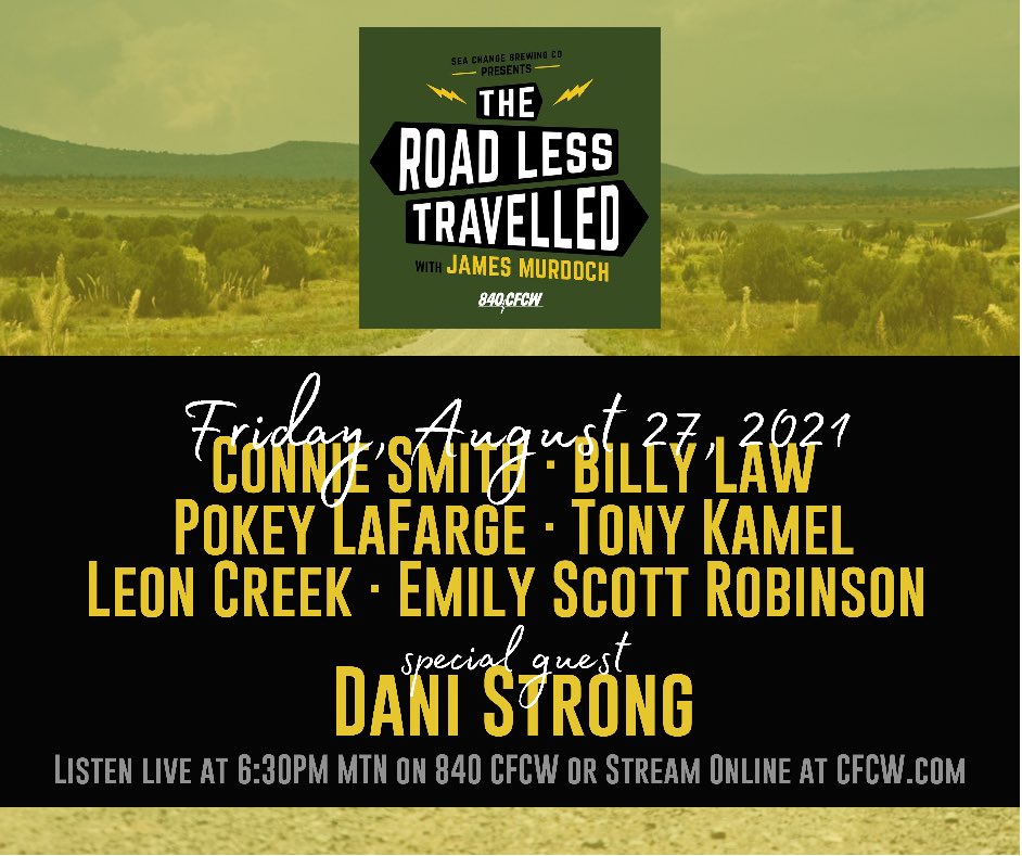 On the show tonight, music from #ConnieSmith, #BillyLaw, <a href="/PokeyLaFarge/">Pokey LaFarge</a>, <a href="/tonykamelmusic/">Tony Kamel</a>, <a href="/LeonCreekMusic/">Leon Creek</a>, <a href="/emilyscottrobin/">Emily Scott Robinson</a> plus special guest <a href="/danistrong22/">Dani Strong</a>! Listen live on <a href="/840CFCW/">840 CFCW</a> at 6:30 PN MTN or stream online at Presented by <a href="/SeaChangeBeer/">Sea Change Brewing</a>.