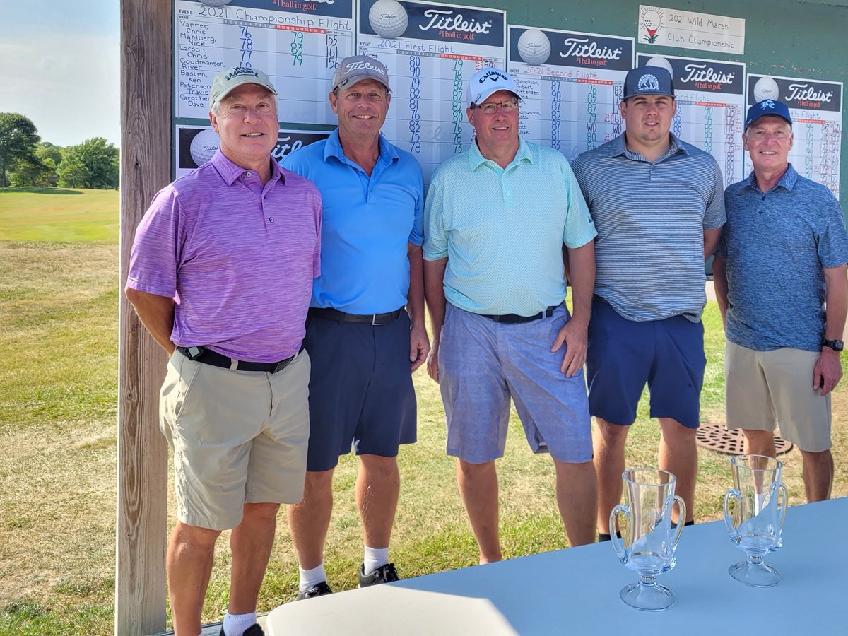 1st Flight Winners - Club Championship (l-r) Doug Olson (T-4th) - George Perovich (2nd) - Rick Stang (1st) - Evan Ayres (T-4th) - Jeff Olson (3rd)