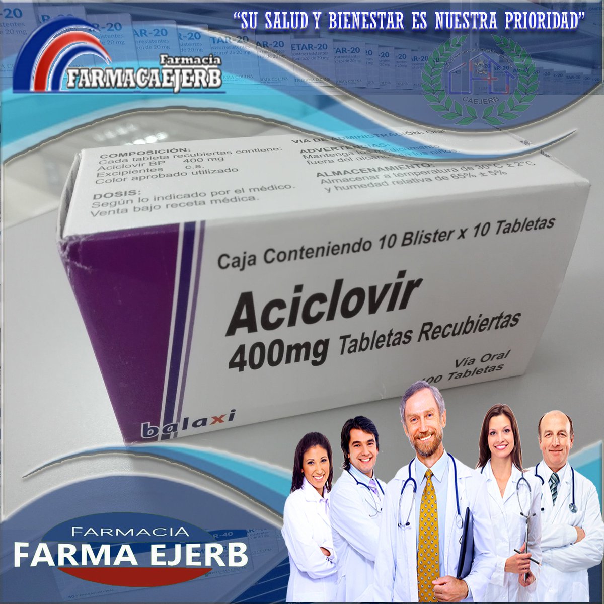 El aciclovir 

🔎 Es un fármaco antiviral derivado de la guanosina que se usa en el tratamiento de las infecciones producidas por el virus varicela-zóster y el virus del herpes simple.