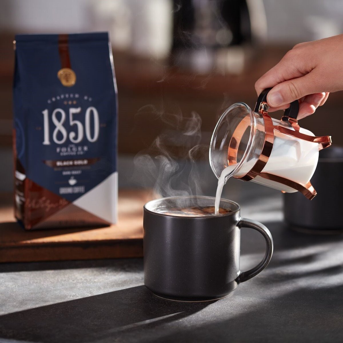 How do you take your #1850Coffee? Enjoy the bold flavor of 1850 Black Gold.