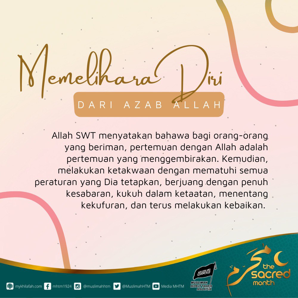 Muslimah_HTM's tweet photo. Memelihara Diri dari #AzabAllah (#Tafsir Surah al-Baqarah, ayat 281)
Allah SWT berfirman,
“Peliharalah diri kamu dari (azab yang berlaku pada) hari yang pada waktu itu kamu semua dikembalikan kepada Allah, kemudian..
Artikel Penuh:
https://t.co/pJwVETzZjA https://t.co/HTm9t92tTu
