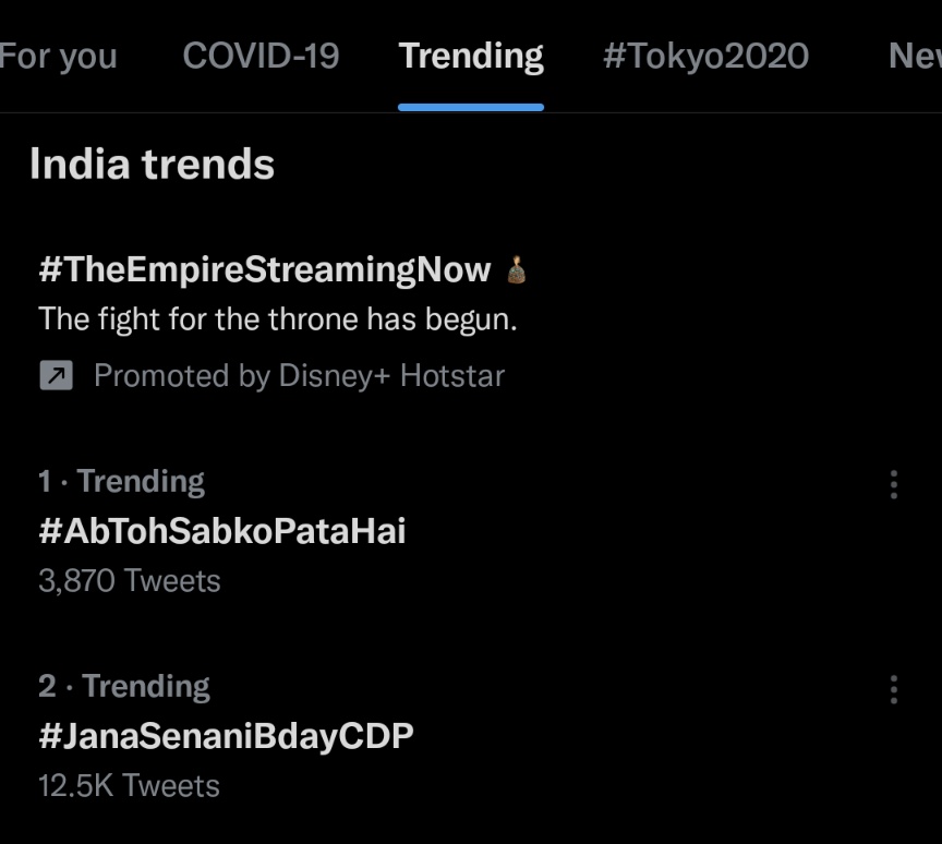PawanismNetwork's tweet photo. #JanaSenaniBdayCDP trending Officially in INDIA at 2 💥 https://t.co/js4t6SCAUG