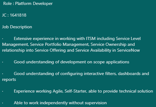 denovosoftsol's tweet image. #denovojobs #denovo
 Role : Platform Developer

JC : 1641818

#platformdeveloper #agile #technicalsolution #ITSM #softwaredevelopment #Database #Oracle #projectmanagement