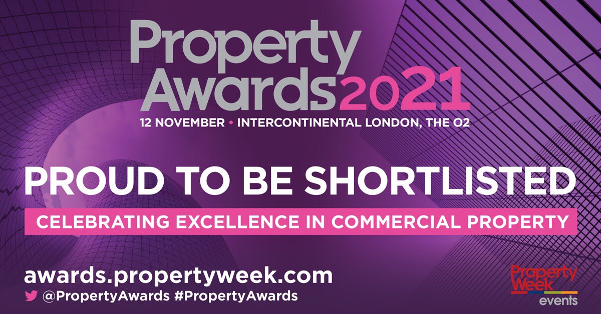 We have been shortlisted for not one, but three categories in this year’s Property Week Awards 2021!
 
- Newcomer Award, Commercial Property 
- Property Company of the Year 
- Property Fund Manager of the Year

See the shortlist here: bit.ly/2UQMl4L 

<a href="/PropertyAwards/">Property Awards</a>