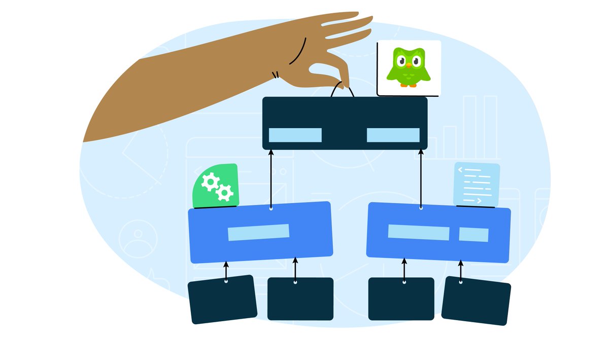 Brown hand holding diorama with the Android logo