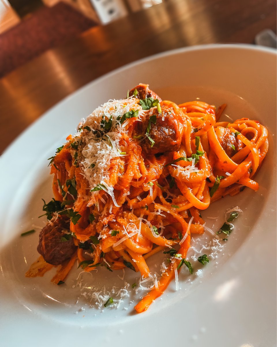 Treat yourself this weekend to something from our delicious menu .. our favourite this week is Linguine Arrabiata served with Meatballs.