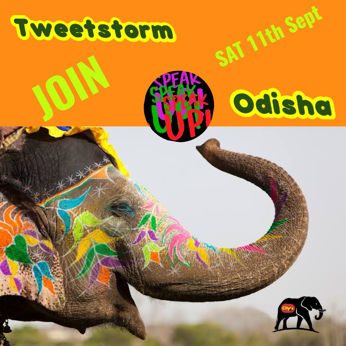 🇮🇳🇮🇳🇮🇳Tweetstorm🐘🇮🇳🇮🇳🇮🇳

Saturday 11th Sept we tweet for the elephants in Odisha/India.

#SaveOdishaElephants
#RightToPassage
#SaveNaturalForest
#NativeVoices
#United4Elephants

Just a short reminder.
Details are yet to come.