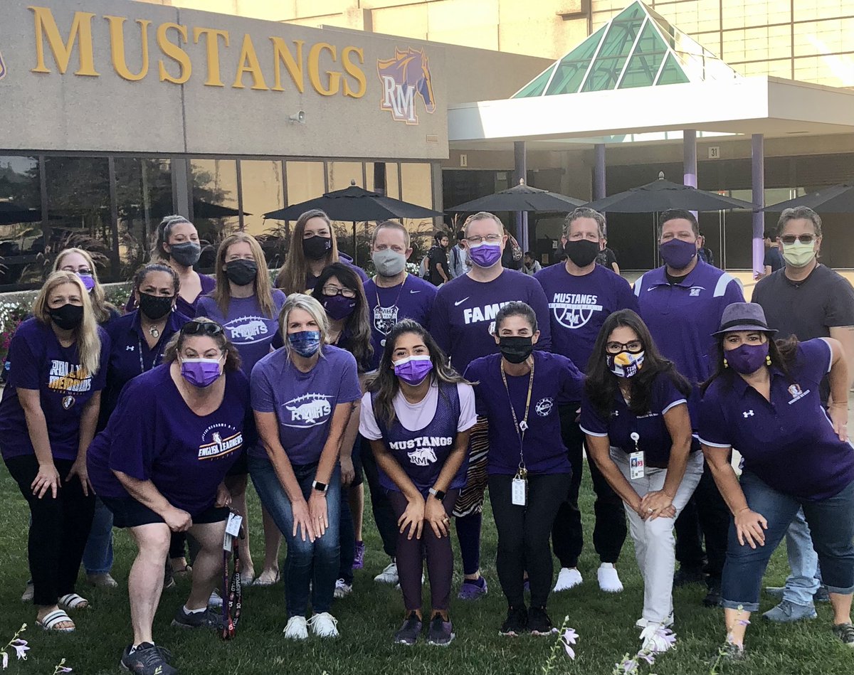 MLuckritz's tweet photo. Purple Out!
@RMHSMUSTANGS English/EL takes @RMHSstampede Challenge to show our school spirit!!! Can’t wait to see you at games tonight!
@District214 @MrsWnek @anthonytcomo @KelliLussow @rmhsmarconi @RMGirlsHoops @StephSvarz @rmhs_danceteam #MustangPride #214Learns https://t.co/OefEVzOiB7