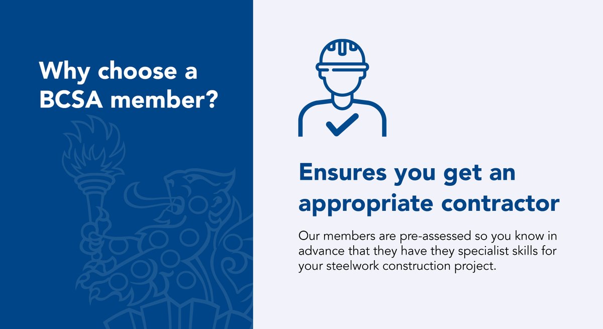 Choosing a BCSA member ensures that you get an appropriate contractor! We ensure that you use a member with the specialist skills for your #steelconstruction project. #bcsamember 

steelconstruction.org/member-directo…