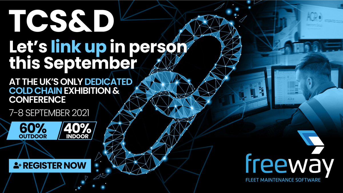 TCSDEvents's tweet image. See @FreewayFleet at the @TCSDShow on the 7 &amp;amp; 8 September at the East of England Arena near Peterborough. 

Register today at tcsdshow.com

#coldchain #supplychain #logistics #tcsd21 #commercialvehicles #telematics