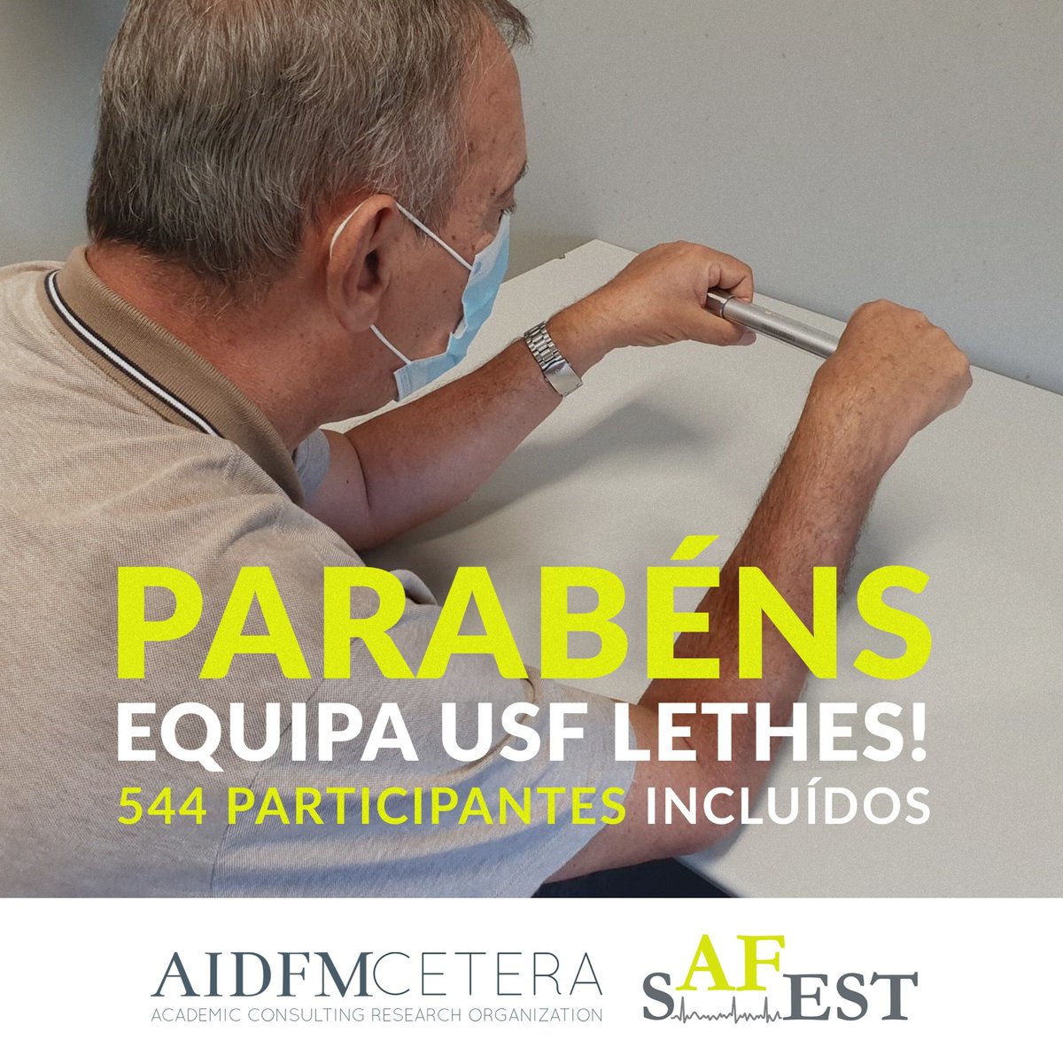 Felicitamos a equipa da Unidade de Saúde Familiar de Lethes pelo excelente desempenho ao longo do recrutamento, com a inclusão de 544 participantes. O estudo conta com 1190 participantes, que realizaram o rastreio para a FA, utilizando o dispositivo MyDiagnostick. #AIDFM_CETERA