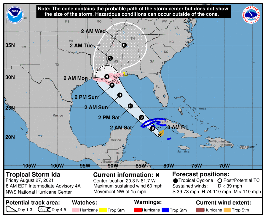 @SeeCoastalMS  is now under a Hurricane Watch. We are monitoring the track of Tropical Storm Ida closely, and your health + safety remains our top priority.

Stay up to date with Mississippi Emergency Management Agency, <a href="/NWS/">National Weather Service</a>, and local affiliates.