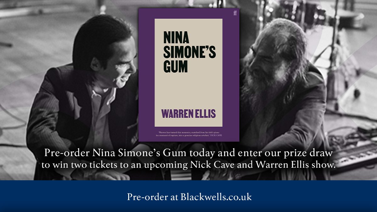 From award-winning musician and composer Warren Ellis comes the unexpected and inspiring story of a piece of chewing gum. 

💫Preorder Nina Simone's Gum today to enter our prize draw!

📗blackwells.co.uk/bookshop/produ…