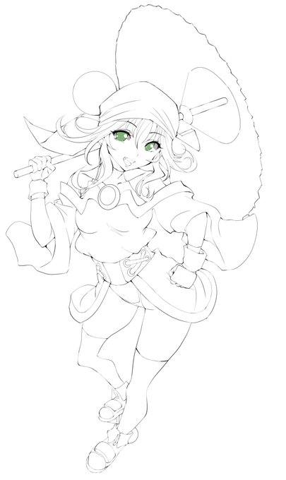 ちょっとデフォルメ感をいつもより出した。
リアルな人間には到底無理な角度にした。
これくらいありえない方向いてたほうが萌絵的に見栄えはいいのかな?
90年代を代表するアニメ・セイバーマリオネットJのライムです!知ってる人いるかな?w 