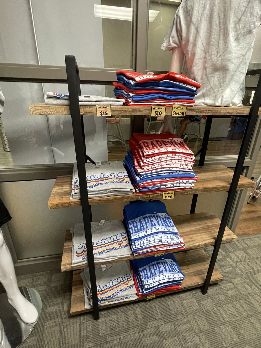 Come get your Mustang gear for tonight’s rivalry game! The Outpost is open today from 11:15-12:45 at GHS. Enter through the front office. Go Mustangs! 💙❤️🤍💙❤️🤍 <a href="/GVOutpost/">The Outpost at Grapevine High School</a> #ghsunity #grapevinemustangs